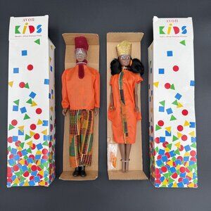 AVON Kids Imani & Menelik Dolls African American Princess & Prince 1994